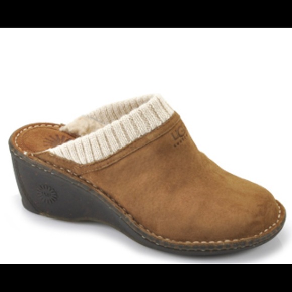 GAEL CHESTNUT SUEDE CLOGS - Picture 8 of 8